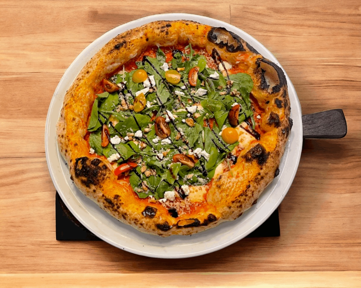 Goat cheese and Rocca Pizza