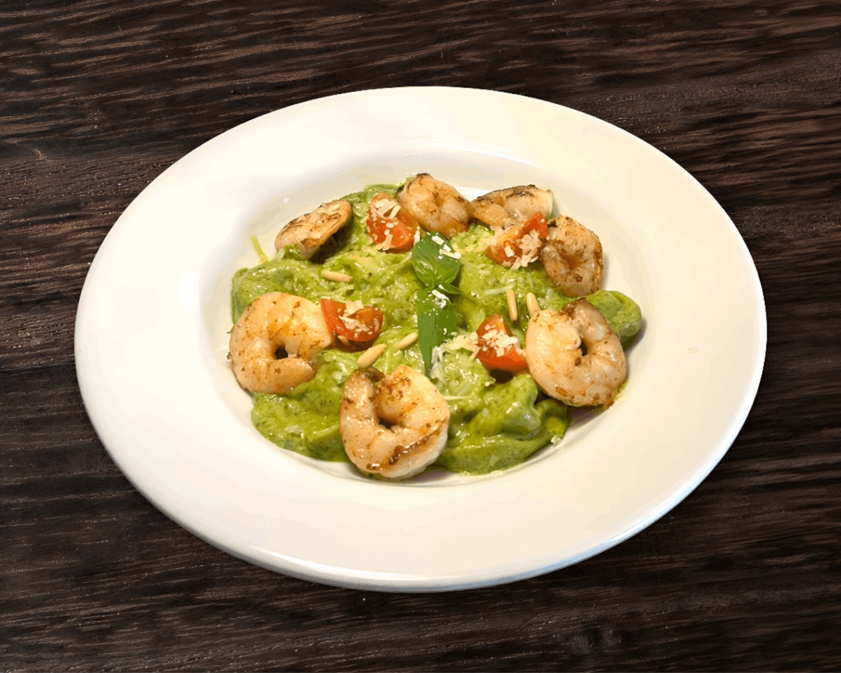Tortellini Pesto Prawns