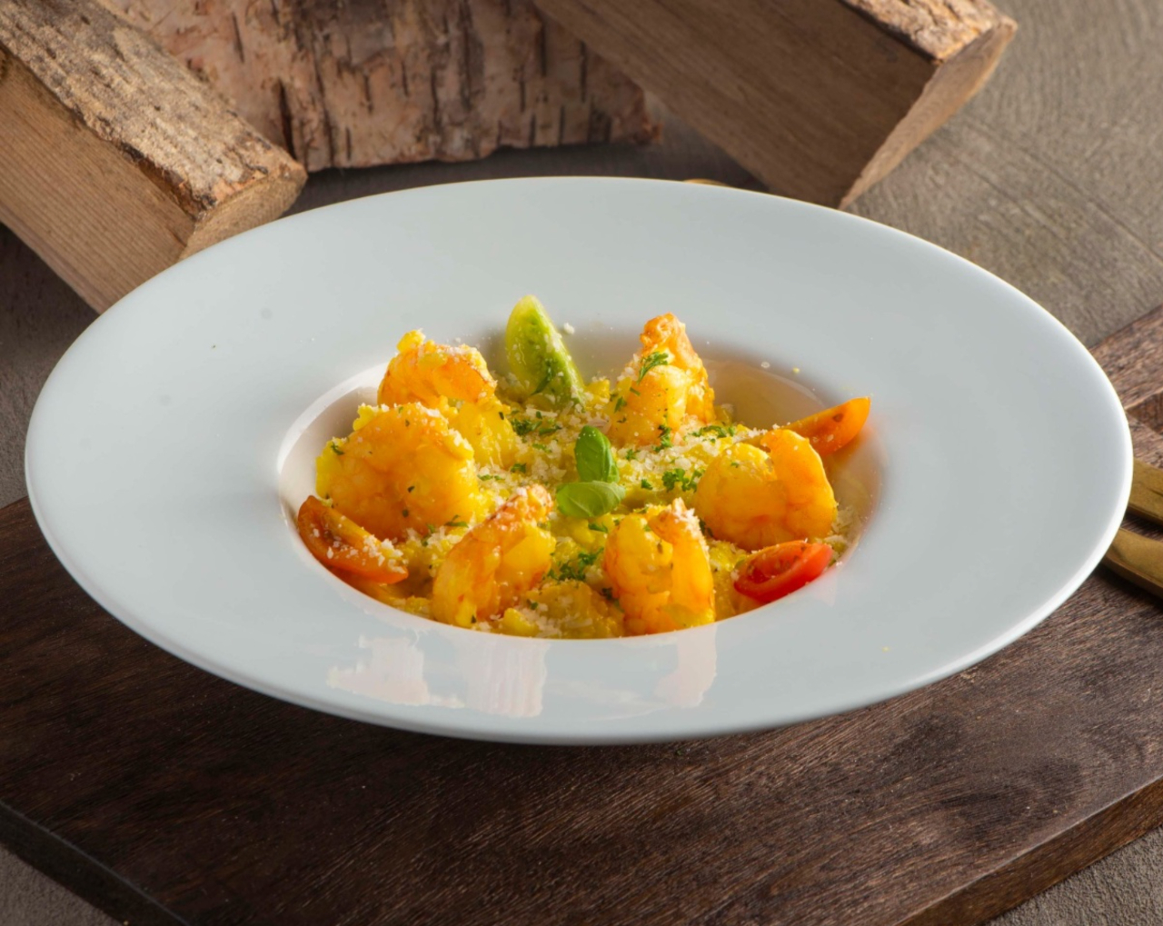 Saffron Risotto with Prawns